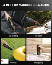 Fanttik Slim V10 APEX Cordless Car Vacuum, 4-in-1 Portable Mini Handheld Vac, Upgraded Smart Digital Display, 19kPa Suction Power, 2 Suction Modes for Small Jobs, Car, Office Desk, Keyboards (Black)