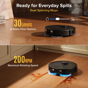roborock 2026 New Qrevo S Pro Robot Vacuum and Mop, 18,500Pa Suction | Multifunctional Dock with 167℉ Mop Self-Cleaning, Smart Obstacle Avoidance, Anti-Tangle Brush, Liftable Spinning Mop, Black