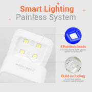 modelones Mini UV Light for Gel Nails Flash Curing 2 Timers Nail Stuff | White UV Light for Gel Nails Fast Extension System, Portable Manicure UV LED Light for Gel Nail Polish DIY Nail Art