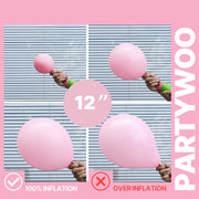 PartyWoo Hot Pink Balloons 66pcs 12 Inch Magenta Fuchsia Latex Balloons | Pearl Pink Metallic Magenta Fuchsia Confetti for Gender Reveal Bridal Shower Baby Shower Princess Birthday Party Decorations