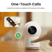 aosu 2K Indoor Camera,Baby Monitor for Home Security with 2.4GHz WiFi only | 360° Home View,One-Touch Calls,Smart Motion Tracking,IR Night Vision & 24/7 Recording,Compatible with Alexa/Google