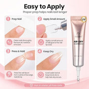 Beetles Semi Solid Nail Glue, 10g Super Strong Nail Glue for Press Ons | No UV Lamp Needed, Air-Dry Formula with Gap-Filling Texture for Easy Control, Quick-Drying Long-Lasting Hold