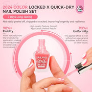 SAVILAND 6Pcs Ombre Nail Polish Set Charm Pink Blue Gold Purple | Quick Dry Pearl Summer Fingernail Polish Colors, Plant-based Castor Oil, Natural Nail Lacquer, Women Gift Home Manicure DIY