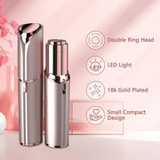 Facial Hair Remover for Women - as Seen on TV Painless Face Shaver - Electric Hair Removal Device for Face Lips Peach Fuzz with Light (Rose Gold)