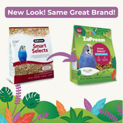 ZuPreem Smart Selects Parakeet & Budgie Food, Seed Blend, Small, 2 lb | Bird Food, Parrot & Parakeet Food, Budgie, Pellet Mix, Smart Pellets, Vitamins, Minerals, Seed Blend, Made in USA
