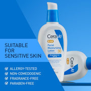 CeraVe AM Facial Daily Moisturizer, SPF 30 Face Sunscreen, 3oz | Travel Size Skin Care with Hyaluronic Acid & Niacinamide, Daily Oil-Free Moisturizer For Men & Women, Non-Comedogenic