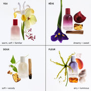 Glossier You Mini Wardrobe Fragrance Set, 4 x 1.5ml | Unisex Travel EDP Sampler, You, Fleur, Doux & Rêve, Skin-Scent Enhancer, Smells Different on Everyone