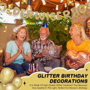 Fulmoon Older Wiser Hotter Banner Birthday sign, Champaign Gold