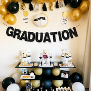 BEISHIDA Glitter Black 116 PCS A-Z DIY Letter Custom Banner Party Decor | 111 Letters&Numbers,3 Rope,2 Threading Device,Personalized Party Banner Decorations,Birthday,Graduation,Wedding