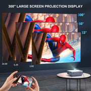 FUDONI Projector with 5G WiFi & Bluetooth, Native 1080P 18000L Portable | Compact Outdoor Movie Projector, Home Theater, Built-in Speaker, HDMI USB AV, Works with Firestick, Laptop, iOS, Android, PS5
