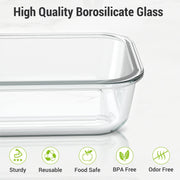 Dealusy 10 Sets 36 oz & 12 oz Glass Food Storage Containers with lids, Gray