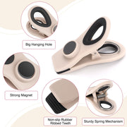 TACGEA Chip Clips, Magnetic Bag Clips for Food Storage, 12 Pack, Neutral | Heavy Duty Clips with Airtight Seal, Strong Spring, for Food, Snack, Fridge, Office