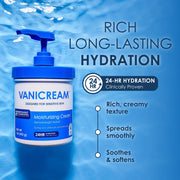 Vanicream Moisturizing Cream, Body & Face Moisturizer, 16 Oz Pump Dispenser | Formulated without Common Irritants for Sensitive Skin, Restores Moisture and Soothes Irritated, Cracked or Itchy Skin