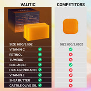 VALITIC Kojic Acid Dark Spot Remover Soap Bars, Turmeric Bar Soaps 2 Pack | Original Face and Body Wash Bath Soap for Women and Men with Vitamin C, Retinol, Collagen, Hyaluronic Acid, Shea, Olive Oil