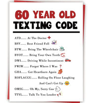 Funny 60th Birthday Card Gift Decorations for Women Men Him Her