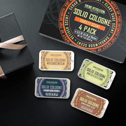 Viking Revolution Solid Cologne Set - Variety 1-0.5 oz (4 Pack) | Includes Cedar Wood, Clary Sage, Vetiver & Sandalwood - Travel Wax Colognes - Great Gift Set for Men