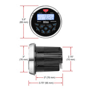 BOSS Audio Systems MGR350B Amplified Bluetooth Boat Gauge Receiver, No DVD