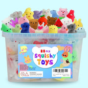 80 Pcs Party Favors for Kids 4-8, Kawaii Squishies Mochi Squishy Toys Bulk | Fidget Sensory Toys Birthday Gifts for Boys Girls, Easter Egg Fillers Treasure Box Toys Classroom Prizes Goodie Bag Stuffers