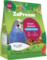 ZuPreem Smart Selects Parakeet & Budgie Food, Seed Blend, Small, 2 lb | Bird Food, Parrot & Parakeet Food, Budgie, Pellet Mix, Smart Pellets, Vitamins, Minerals, Seed Blend, Made in USA