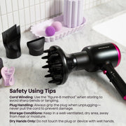 Wavytalk Blown Away Ionic Hair Dryer with Diffuser for Curly Hair