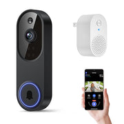 Orbitell 1080p Wireless Wi-Fi Video Doorbell Camera with Two Way Audio, Night Vision, Cloud Storage, Smart AI Motion Detection, Support 2.4GHz Wi-Fi only