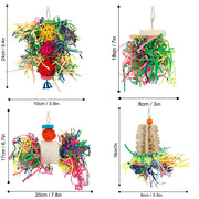 Bird Shredding Foraging Toys Parakeet Toy Chewing Hanging Toy Shredded Paper Bird Cage Accessories Bird Rope Perch for Conure Cockatiel Budgies Lovebird Parrotlet