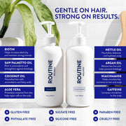 Routine Wellness Anti-Thinning Shampoo & Conditioner - Rose Hips | Clinically tested shampoo for thinning hair with biotin, pea peptides, saw palmetto oil, color safe, sulfate free