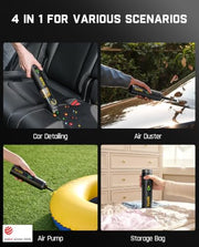 Fanttik Slim V10 APEX Cordless Car Vacuum, 4-in-1 Portable Mini Handheld Vac, Upgraded Smart Digital Display, 19kPa Suction Power, 2 Suction Modes for Small Jobs, Car, Office Desk, Keyboards (Black)