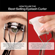 Shiseido Eyelash Curler - Crimps & Curls Lashes for Perfect, Eye-Framing Fringe - Gentle & Safe - Includes Replacement Pad