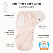 Momcozy Swaddles for Newborns, Quiet Fastener Swaddle for Infant 0-3 Months | New-Parent-Friendly Sleep Sack, Reduce Startle Reflex, Newborn Boys Girls Registry Essentials, 2-Pack, Bloom