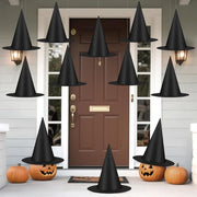Luces 12 PCS Witch Hats, Thickened Hanging Witches Hats Halloween Decor | Black Witch Hat with 164 FT Rope Wizard Decor to Hang from Ceiling, Halloween Decorations Witch Costume Accessory