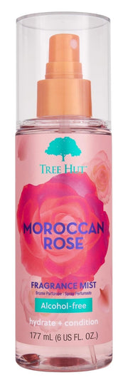 Tree Hut Moroccan Rose Hair & Body Mist, Alcohol-Free Body Spray, 6 Fl Oz | Alcohol-Free Body Spray, Fragrance with Bergamot, Tea Rose & Amber Notes, Everyday Fragrance Spray for Women