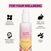 Pacifica Island Vanilla Hair Mist Perfume and Full Body Spray for Women - Fragrance Spray for A Mood-Lifting Experience, Paraben-Free, Clean Beauty No Alcohol, Vegan & Cruelty-Free, 6 oz oz