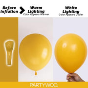 PartyWoo Mustard Yellow Balloons 120pcs Different Sizes of 18 12 10 5 Inch | Balloons for Birthday Sunflower Little Cutie Thanksgiving Bridal Shower Party Decorations Yellow-F57