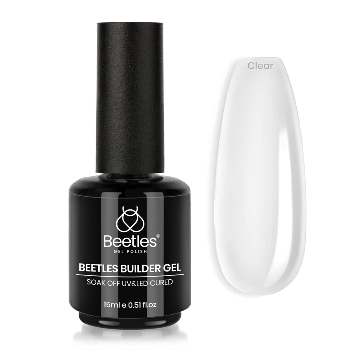 Beetles Builder Gel for Nails, 8 in 1 Clear Builder Nail Gel | Strengthening, Thickening & Building Instant Apex,Beginner Friendly DIY Salon at Home for Women, LED UV Lamp Cured