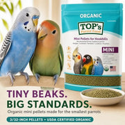 TOP's Mini Parrot Pellets 1 lb, USDA Organic Certified, Non-GMO Bird Food