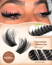 Goddvenus Manga Lash Clusters With Spikes Wispy Cluster Eyelash Extensions Full-volume Anime Eyelashes Clusters Reusable Faux Mink Fairy Individual Lash Extension (D Curve 12-18mm 204 pieces)