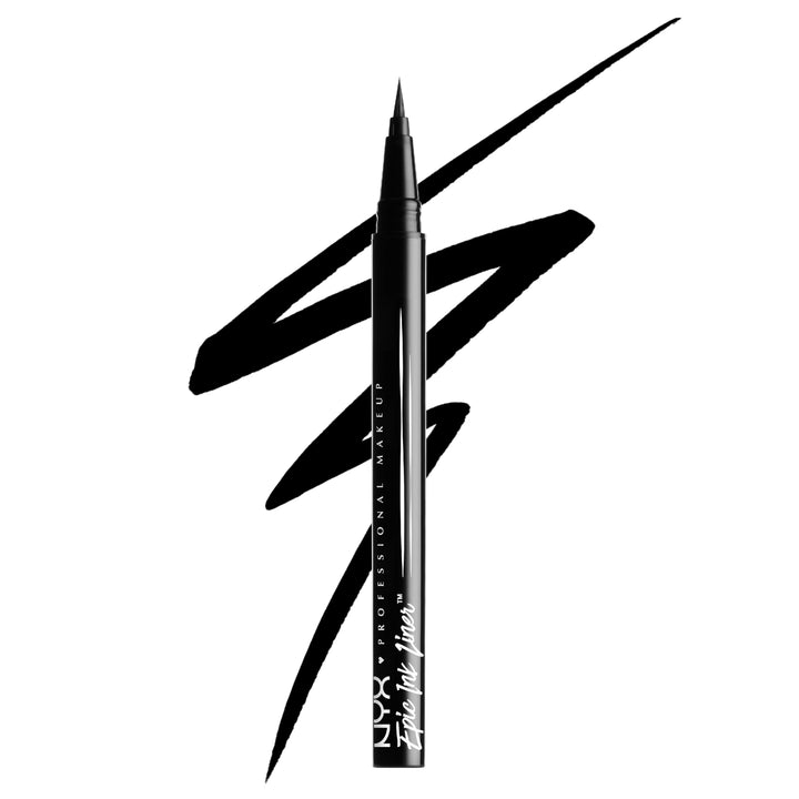 NYX PROFESSIONAL MAKEUP Epic Ink Eyeliner with Up To 24HR Wear, Black | Liquid Eyeliner with Waterproof, Smudge-proof & Transfer-Resistant Formula, Vegan & Cruelty Free