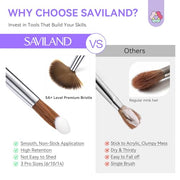 SAVILAND Kolinsky Acrylic Nail Brush Size 6,10,14 with Brush Cleaner Purple | Professional Nail Brushes, Cleaner Manicure Tool, Acrylic Brush Acrylic Powder, Nails Extension 3D Carving for Nail Art DIY