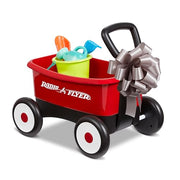 Radio Flyer Push & Pull Walker Wagon with Garden Tools, Ages 1-4 Years, Red | Locking Handle for Stability, Baby Push Walker Converts to Pull Wagon, Indoor & Outdoor Play