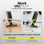 Shark VACMOP Cordless Vacuum & Spray Mop, Gray, VM180 | Hard Floor Cleaner, Powerful Suction, Lightweight, 2 Disposable Pads, 12oz Cleaning Solution Included