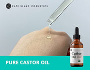 Kate Blanc Cosmetics Castor Oil Organic for Hair, Lashes, Face, Skin (2oz) | 100% Pure, Cold Pressed, Hexane Free Hair Oil in Glass Bottle. Lash Serum for Thicker-Looking Eyelashes & Eyebrows