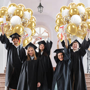 60pcs Gold and White Balloons 12inch with Metallic Gold Confetti Balloons | Wedding, Engagement, Baby Shower, Birthday Party Decorations