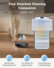 ECOVACS DEEBOT T90 PRO Omni Robot Vacuum and Mop, 30000Pa Blast Suction | TruEdge Instant Self-Cleaning OZMO Roller, PowerBoost Charging, Triple Lift Carpet Care, ZeroTangle for Pet Family,YIKO Agent