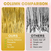Voircoloria Gold Foil Fringe Backdrop Curtains, 3.3x8.2ft, 3 Pack | Tinsel Streamers, For New Years Eve, Graduation, Birthday, Baby Shower