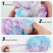 Chuya Bath Loofah Sponges 70 Grams Large Size,4 Pack Shower Sponge | Exfoliating Cleaning Bath Loofa Body Scrubber Balls for Women Men Children Washing