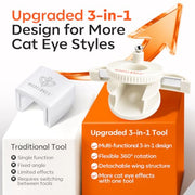 Modelones Cat Eye Magnet 5D Automatic Nail Magnet for Cateye Gel Polish | Pink Upgraded 3-in-1 Strong 360° Rotating Glass Bead Magnetic Side-Light Nail Magnet for Beginner-Friendly DIY Nail Designs
