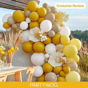 PartyWoo Mustard Yellow Balloons 120pcs Different Sizes of 18 12 10 5 Inch | Balloons for Birthday Sunflower Little Cutie Thanksgiving Bridal Shower Party Decorations Yellow-F57