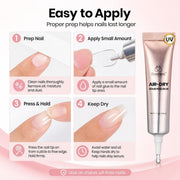 Beetles Semi Solid Nail Glue, 10g Super Strong Nail Glue for Press Ons | No UV Lamp Needed, Air-Dry Formula with Gap-Filling Texture for Easy Control, Quick-Drying Long-Lasting Hold