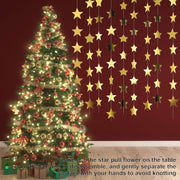 Patelai 130 ft Star Garland Banner Decor, Gold | Glitter Star Hanging Streamer, Twinkle Backdrop, Christmas Decorations, Birthday Supplies, Homecoming Party Decorations